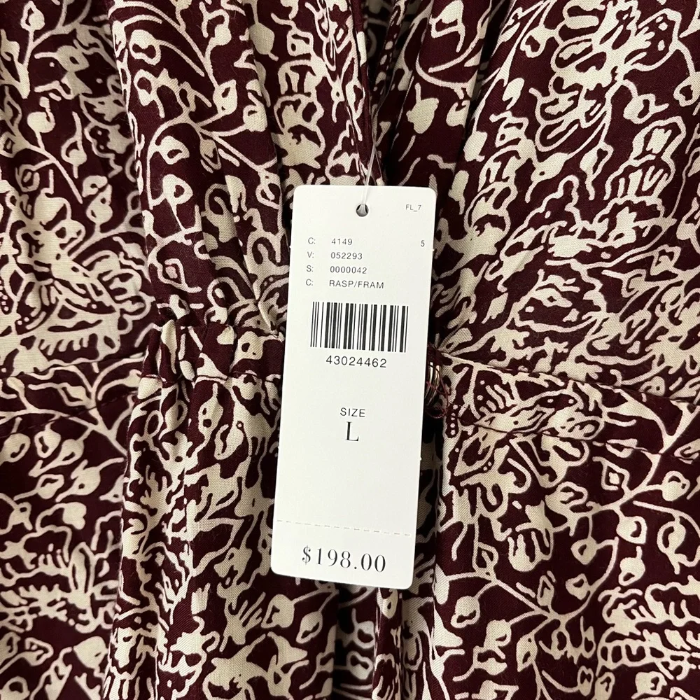 NWT Anthropologie / Nat by Natalie Martin Burgundy and Cream Maxi Dress - Picture 3 of 10